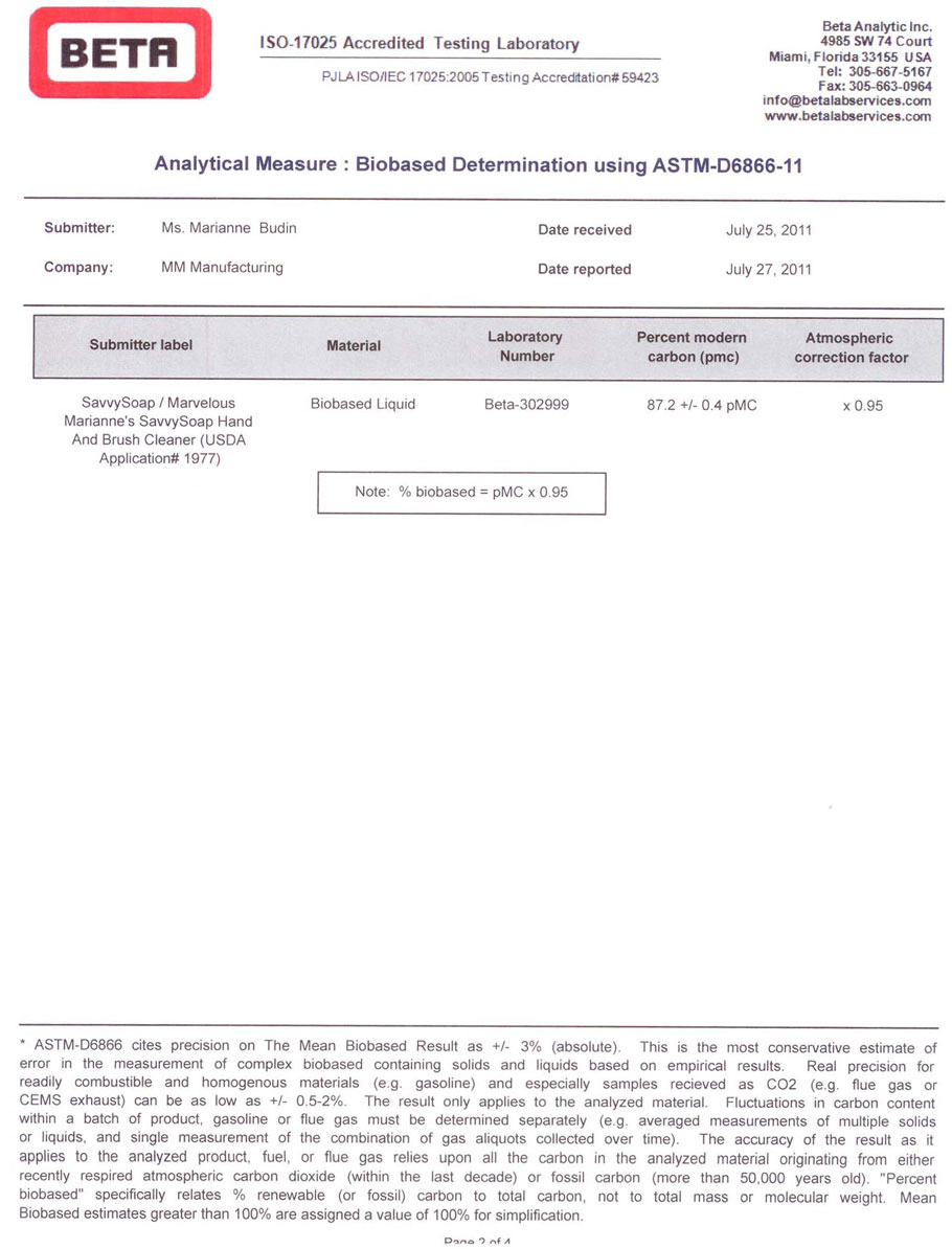 ASTM Biobased results